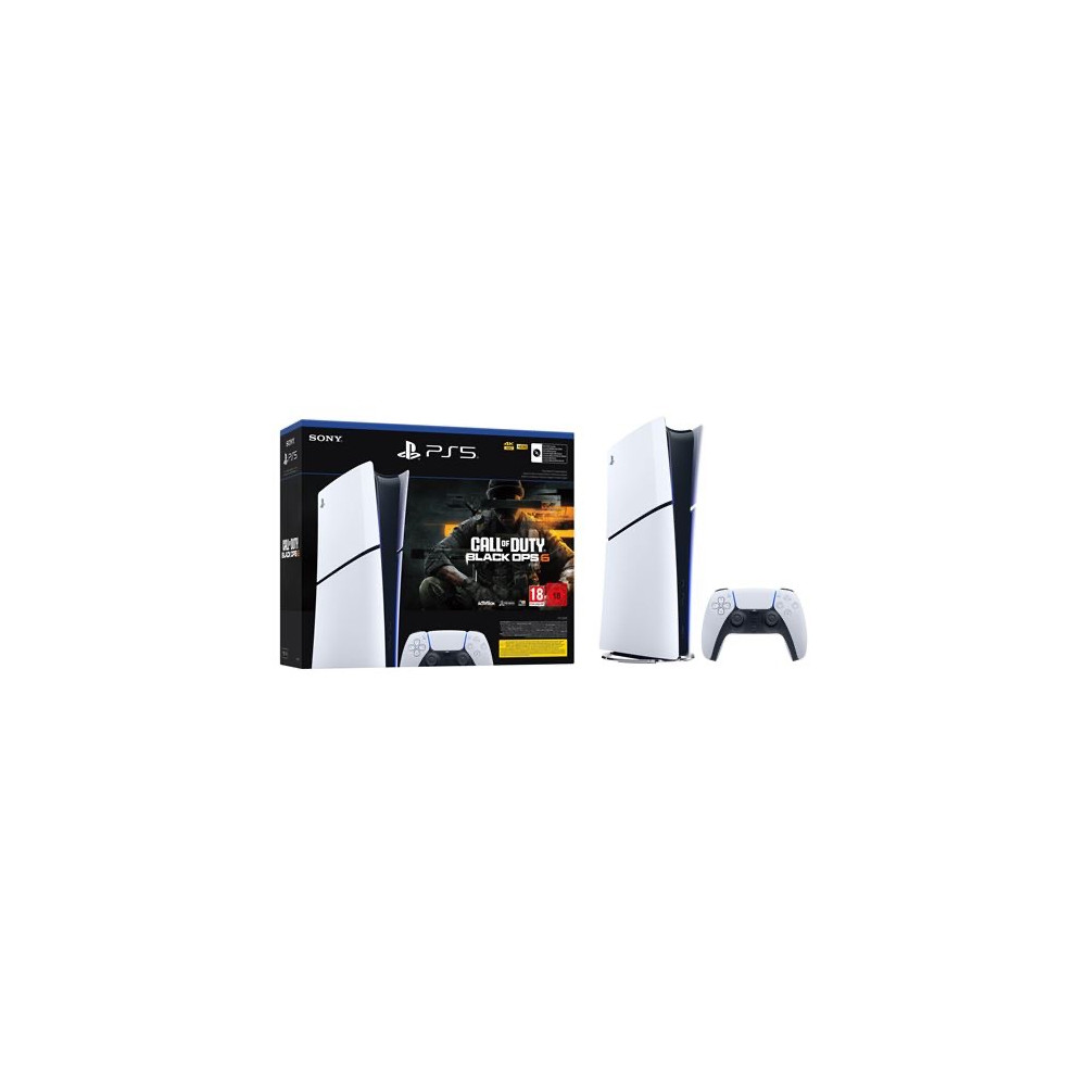 Pack Console Sony PS5 Edition numérique Modèle Slim Noir et Blanc + Call of Duty®