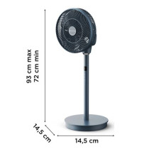 Ventilateur sur pied Rowenta Turbo Swift Silence QV5041F0 Bleu Gris