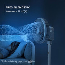 Ventilateur sur pied Rowenta Turbo Swift Silence QV5041F0 Bleu Gris
