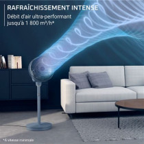 Ventilateur sur pied Rowenta Turbo Swift Silence QV5041F0 Bleu Gris
